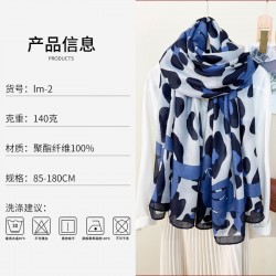 New European and American leopard print bow-knotted long scarves, versatile, high-end thin outerwear shawls for women, wholesale.
