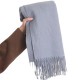 Women's winter imitation cashmere, artistic autumn and winter, thickened, warm, dual-use, solid color, Korean-style, stylish scarf