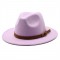 AliExpress Amazon's new autumn and winter woolen hats with flat brims and wide brims, versatile straight-brimmed jazz hats.
