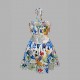 2025 summer new French-style, pure, sensual, printed, lace-up, floral halter-neck tank top for women