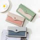 Factory wholesale women's long wallet, 2022 new Japanese and Korean soft PU leather, stylish, simple, buckle, clutch, tri-fold bag Factory wholesale women's long wallet, 2022 new Japanese and Korean soft PU leather, stylish, simple, buckle, clutch, tri-fold bag