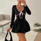 2025 summer new off-the-shoulder, belly-baring T-shirt for women, one-shoulder, long-sleeved, knitted, sexy, slim-fitting top