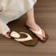 Silver women's slippers, new summer outdoor soft thick-soled flip-flops, stunning French thong sandals for vacations and beach sandals.