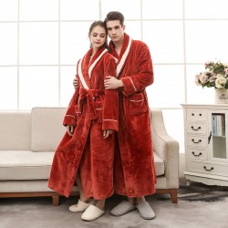End-of-Year 2022 New European and American Crafted Jacquard Double-Layer Thickened Plus-Size Flannel Nightgowns Net Weight: 1300g