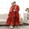 End-of-Year 2022 New European and American Crafted Jacquard Double-Layer Thickened Plus-Size Flannel Nightgowns Net Weight: 1300g