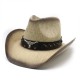 Western cowboy hat, spring and summer, horseback riding, beach, and vacation hat, hard straw hat for sun protection Western cowboy hat, spring and summer, horseback riding, beach, and vacation hat, hard straw hat for sun protection