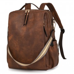 New women's retro backpack, multifunctional PU fashion women's bag, travel backpack wholesale