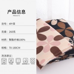 2025 new imitation cashmere, retro British tassel four-leaf clover scarf, fashionable autumn and winter thickened warm scarf for women.
