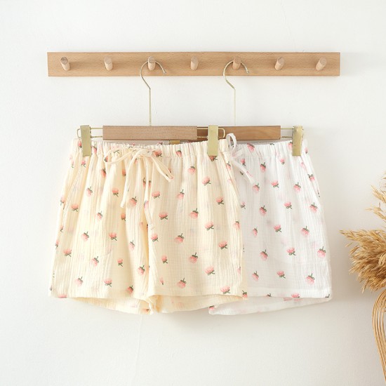 Washed cotton plaid lounge shorts, loose cotton summer couple's short-sleeved, thin beach shorts, suitable for outdoor wear. Washed cotton plaid lounge shorts, loose cotton summer couple's short-sleeved, thin beach shorts, suitable for outdoor wear.