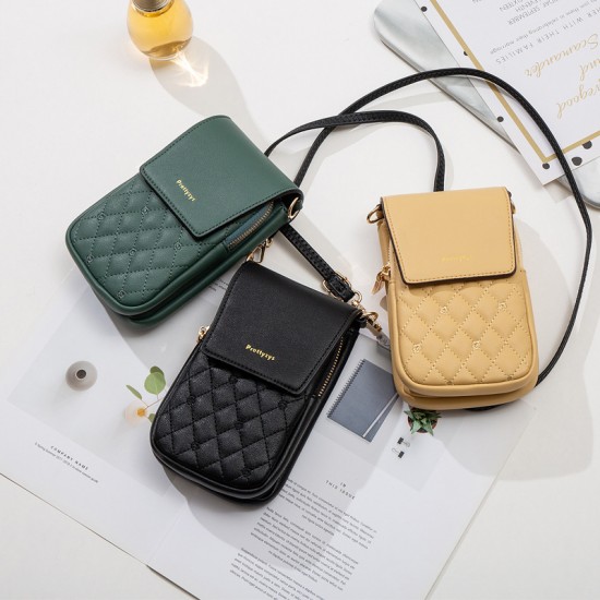 Guangzhou Bag 2024 hot-selling women's phone bag, fashionable crossbody shoulder bag, diamond-patterned embroidered women's double-layer PU wallet Guangzhou Bag 2024 hot-selling women's phone bag, fashionable crossbody shoulder bag, diamond-patterned embroidered women's double-layer PU wallet
