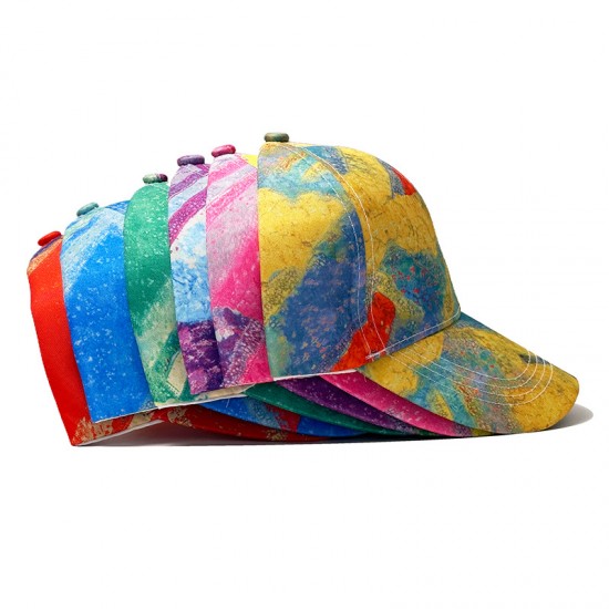 Cross-border new curved-brim peaked cap, a printed sun protection hat for women, a colorful graffiti baseball cap for Europe and America.