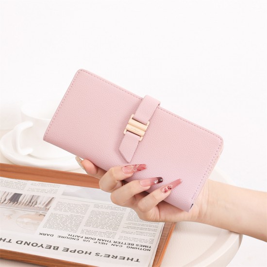 Lianbu New Women's Wallet, Long PU Leather Bi-Fold Wallet, Luxury European and American Multifunctional Clutch Lianbu New Women's Wallet, Long PU Leather Bi-Fold Wallet, Luxury European and American Multifunctional Clutch