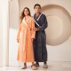 Autumn and Winter Thickened Baby Fleece Couples' Nightgowns for Women, Extra-Long Pineapple Plaid Flannel Bathrobes for Men, Plus-Size