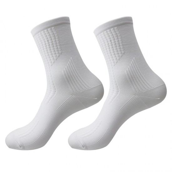 Amazon combed solid color sports socks, terry mid-calf socks, breathable and wear-resistant, thin, men's basketball socks
