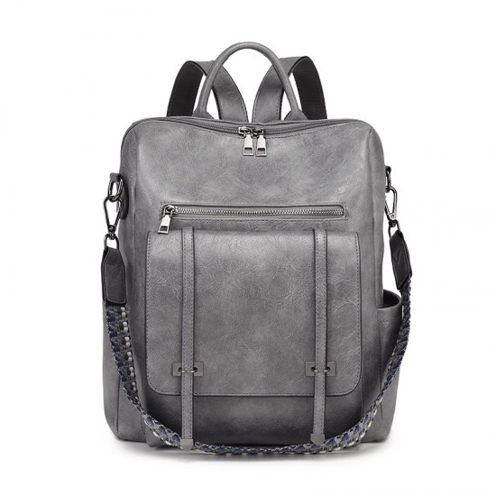New cross-border retro women's backpacks, new high-end PU soft leather dual-use shoulder bags, large-capacity commuter backpacks New cross-border retro women's backpacks, new high-end PU soft leather dual-use shoulder bags, large-capacity commuter backpacks