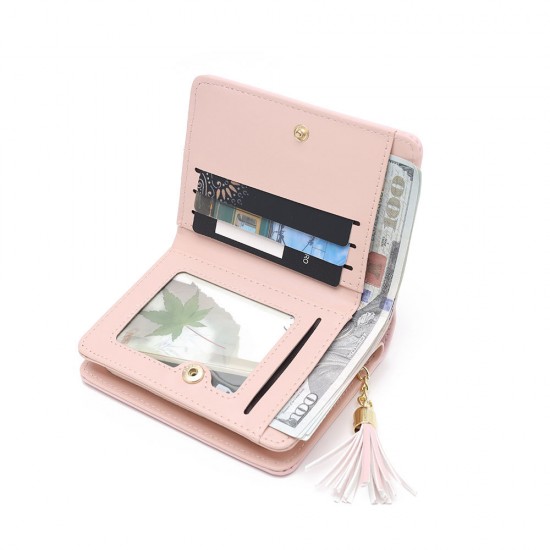 Cross-border Taobao bestseller, women's short wallet, foldable, fresh bow, kitten pendant, student wallet in stock