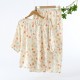Women's pajamas, pure cotton double-layer gauze, round-neck, long-sleeved, spring and summer thin cotton floral crepe loungewear set