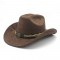Thickened hardtop cowboy hat, dopamine suede, curved brim hat, French cross-border wholesale, ethnic style.