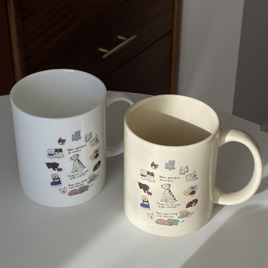 Korean Instagram cartoon koala bear glass, heat-resistant simple milk cup, niche creative gift.
