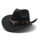 Amazon's best-selling topper, ethnic-style cowboy logo western cowboy hat, rolled brim, retro riding hat, woolen felt hat