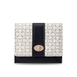 New women's short wallet, fresh-looking, floral print, PU clasp, zippered, multifunctional, student coin purse.