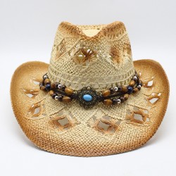 Ethnic hollow cowboy hat, a popular men's summer beach hat on Amazon AliExpress