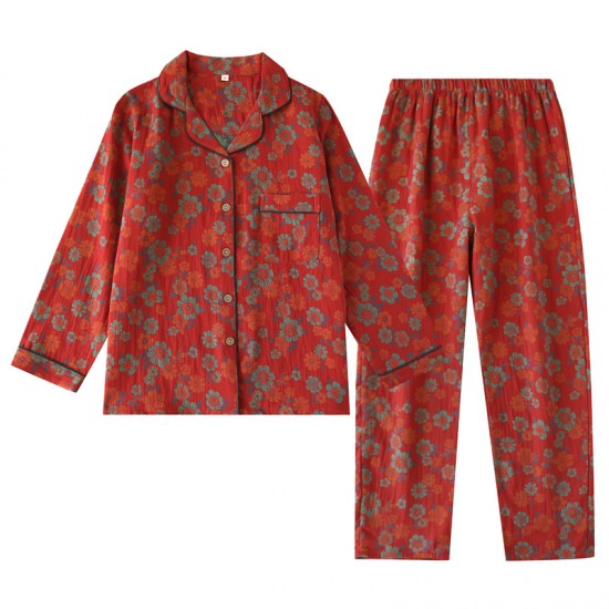 Men's spring and autumn couple's pajamas, pure cotton gauze long-sleeved trousers, thin summer Japanese-style loose loungewear set New postpartum maternity wear, pure cotton double-layer gauze long-sleeved pajamas, thin nursing clothes, open-front postpar Men's spring and autumn couple's pajamas, pure cotton gauze long-sleeved trousers, thin summer Japanese-style loose loungewear set New postpartum maternity wear, pure cotton double-layer gauze long-sleeved pajamas, thin nursing clothes, open-front postpar