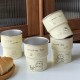 INS mint head puppy ceramic mug, creative cartoon hook coffee mug, spring water cup, 340ml