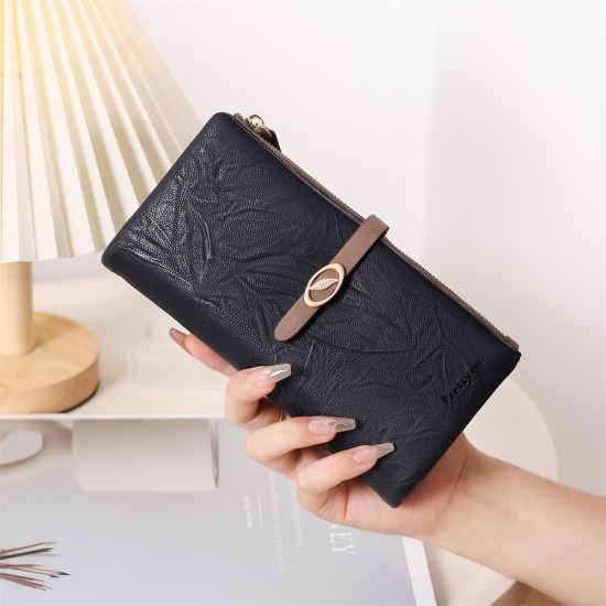 New cross-border women's long wallet, Korean style, fresh and simple, zippered and clasp, multifunctional, large capacity, clutch, coin purse. New cross-border women's long wallet, Korean style, fresh and simple, zippered and clasp, multifunctional, large capacity, clutch, coin purse.