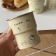 INS mint head puppy ceramic mug, creative cartoon hook coffee mug, spring water cup, 340ml