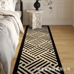 American retro bedside rug, bedroom floor mat, living room, luxury long, thickened imitation wool mat