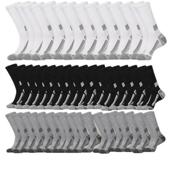 Amazon cross-border men's socks, plus-size, men's basketball mid-calf socks for export, best-selling in black, white, and gray.