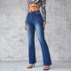 Factory Direct Foreign Trade European and American Cross-Border 2025 Spring New Women's Jeans: Slim Fit, Elegant Commuter Bootcut Jeans Factory Direct Foreign Trade European and American Cross-Border 2025 Spring New Women's Jeans: Slim Fit, Elegant Commuter Bootcut Jeans