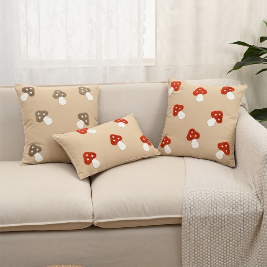 Nordic ins embroidered mushroom fabric pillows and cushions Living room sofa model room headrest and backrest pillowcases Nordic ins embroidered mushroom fabric pillows and cushions Living room sofa model room headrest and backrest pillowcases