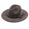 Cross-border European and American British-style hats, 9.5cm wide-brim woolen hats for men and women, autumn and winter warmth, suede jazz hats