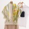 2025 new rural-style silk scarves, versatile spring and summer, elegant scarves and shawls, dual-use French simple imitation silk square scarves.