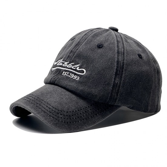 Cross-border washed embroidered lettered baseball hats, versatile casual and fashionable men's and women's baseball caps, washed and distressed sun hats Cross-border washed embroidered lettered baseball hats, versatile casual and fashionable men's and women's baseball caps, washed and distressed sun hats