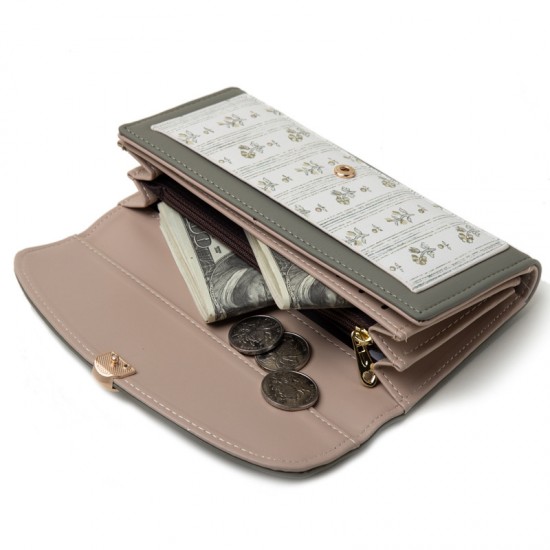 New women's wallet, long clutch, Japanese and Korean fashion print, fresh and stylish tri-fold wallet, multifunctional bag New women's wallet, long clutch, Japanese and Korean fashion print, fresh and stylish tri-fold wallet, multifunctional bag