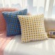 Nordic ins style 3D checkerboard lambskin cushions for living room sofas and offices, lumbar support pillow covers Nordic ins style 3D checkerboard lambskin cushions for living room sofas and offices, lumbar support pillow covers