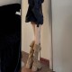 Petite women's elevated over-the-knee boots, Maillard autumn and winter new thick-soled, two-way folding boots. Petite women's elevated over-the-knee boots, Maillard autumn and winter new thick-soled, two-way folding boots.