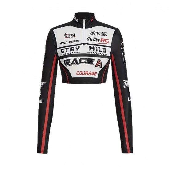 Motorcycle girl long-sleeved slimming top, racing suit, warm and comfortable motorcycle off-road riding sweatshirt jacket.