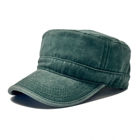 Cross-border washed cotton retro large-head circumference flat-top hat for men, outdoor hat with enlarged and darkened soft top and sun visor Cross-border washed cotton retro large-head circumference flat-top hat for men, outdoor hat with enlarged and darkened soft top and sun visor