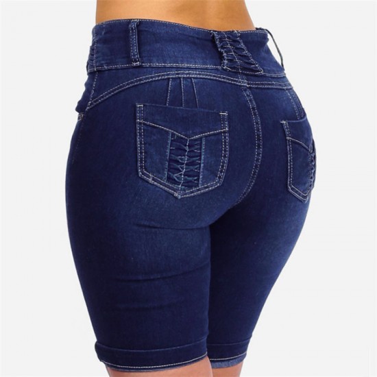 New Cross-Border Amazon Independent Station Denim Shorts for Women, Buttoned Shorts, Slimming, Cropped Shorts New Cross-Border Amazon Independent Station Denim Shorts for Women, Buttoned Shorts, Slimming, Cropped Shorts