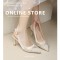 Women's shoes, 2024 summer new models, versatile square-toed open-toed rhinestone mid-heeled flip-flops, influencer sandals, and half-slip flip-flops.
