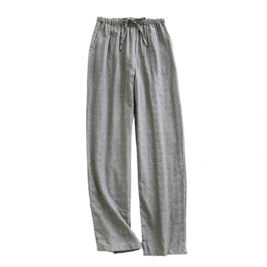 Couples' pajama pants, pure cotton double-layer gauze, thin, men's and women's, loose, spring and autumn, all-cotton casual trousers. Couples' pajama pants, pure cotton double-layer gauze, thin, men's and women's, loose, spring and autumn, all-cotton casual trousers.
