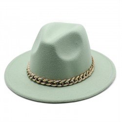 2021 Autumn/Winter British-style woolen jazz hat for men and women, European and American wide-brimmed hat, fashionable wide-brimmed felt hat