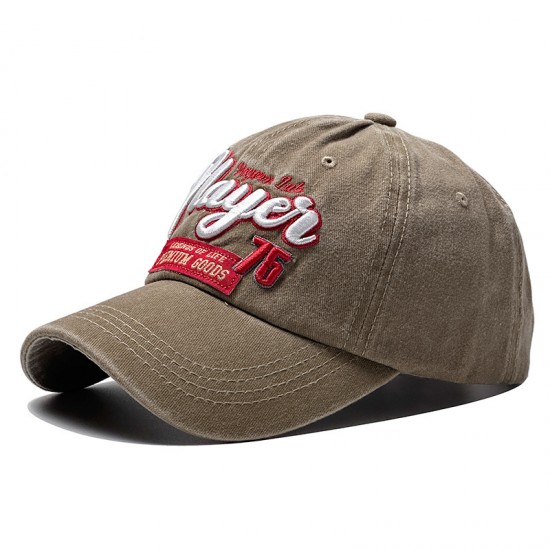 Cross-border new face-enhancing denim baseball hats for women, vintage washed and distressed sun protection embroidered baseball hats for men