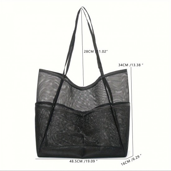 Amazon mesh single-shoulder tote bag, men's and women's beach bag, toiletry and swimwear storage bag Amazon mesh single-shoulder tote bag, men's and women's beach bag, toiletry and swimwear storage bag