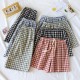 Couples' pure cotton washed cotton plaid shorts, men's and women's, soft, loose summer beach pants, large-size. Couples' pure cotton washed cotton plaid shorts, men's and women's, soft, loose summer beach pants, large-size.