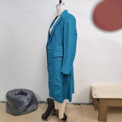 Fashionable casual lapel, solid color, pocket button, long-sleeved top, two-piece women's clothing wholesale.